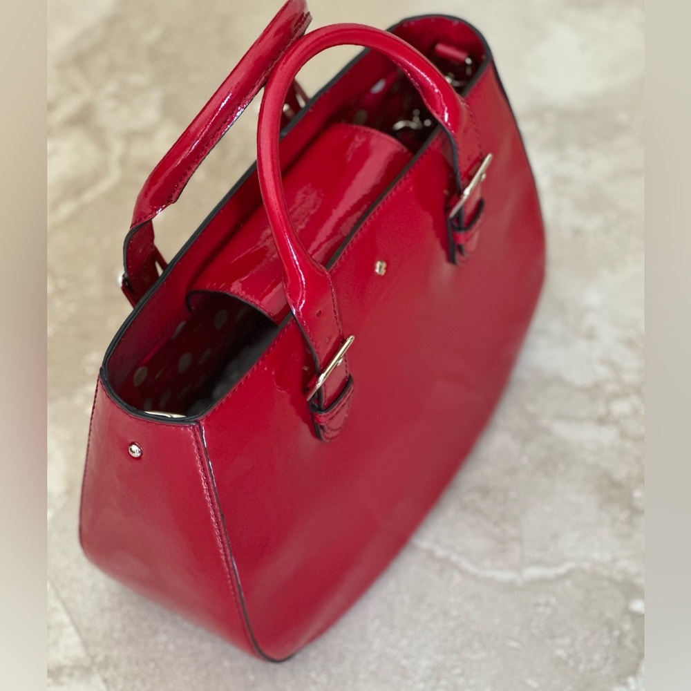 Kate Spade Carlisle Street Sylvie Handle Bag in Red patent w/ long strap. NWT - Picture 5 of 13